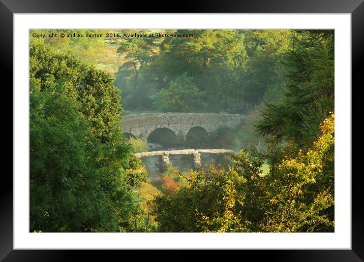 THE CLAPPER BRIDGE Framed Mounted Print by andrew saxton