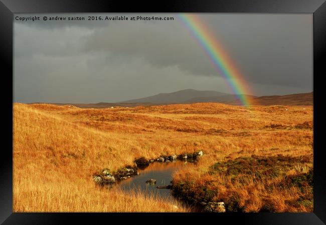 RAINBOW IN SCOTLAND Framed Print by andrew saxton