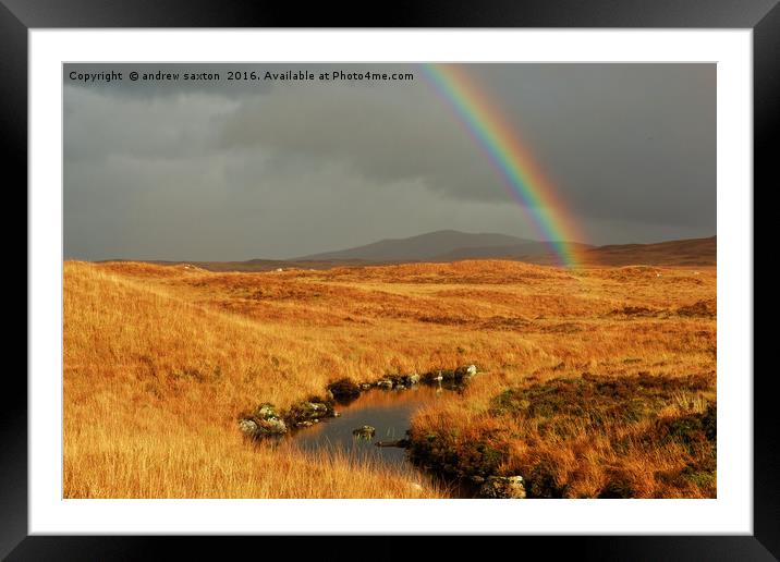 RAINBOW IN SCOTLAND Framed Mounted Print by andrew saxton