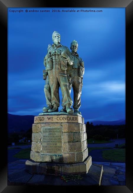 SPEAN STATUE  Framed Print by andrew saxton