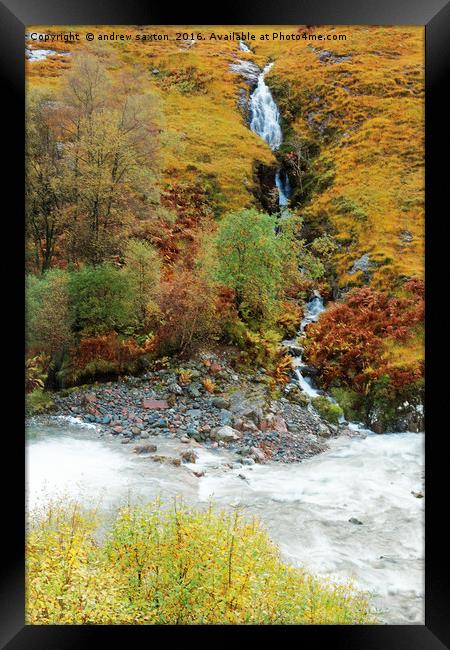 HILL SIDE WATER Framed Print by andrew saxton