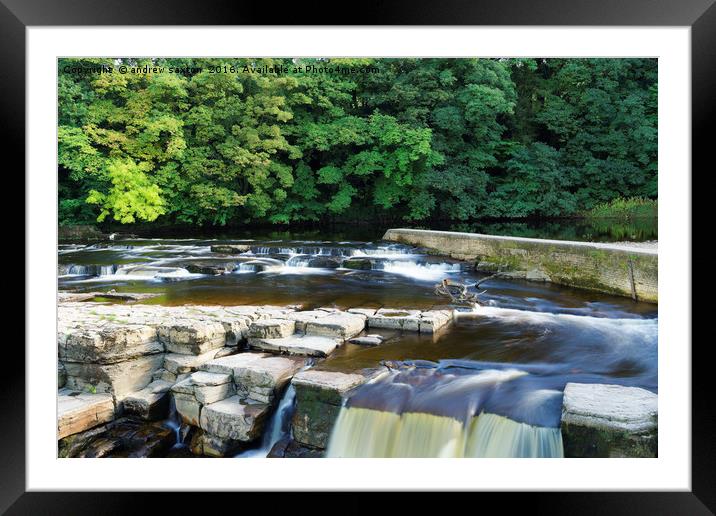 SIMPLE FALLS Framed Mounted Print by andrew saxton