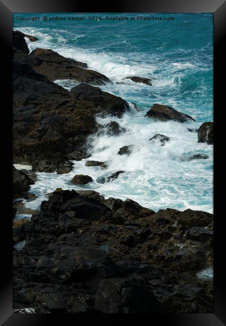 ROCKY WATERS. Framed Print by andrew saxton