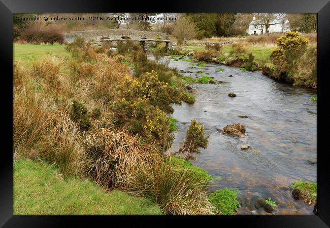 EAST DART RIVER Framed Print by andrew saxton