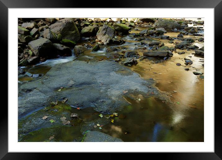 ROCKY RUN OFF Framed Mounted Print by andrew saxton