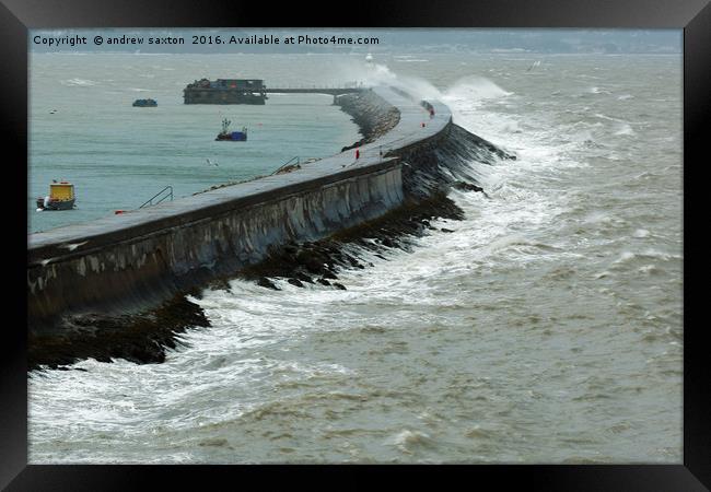 GETTING CHOPPY  Framed Print by andrew saxton