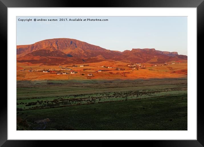 MOUNTAIN SUN Framed Mounted Print by andrew saxton