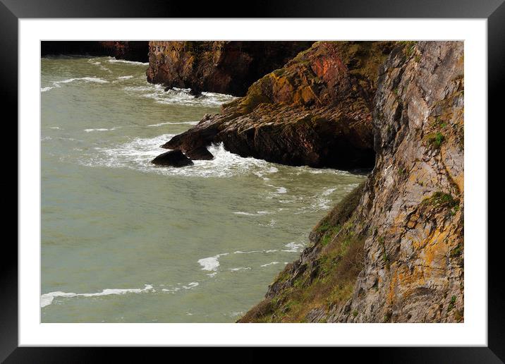 ROCKY CLIFFS Framed Mounted Print by andrew saxton
