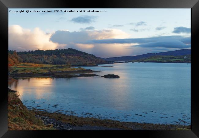 LOCH OF CLOUD Framed Print by andrew saxton