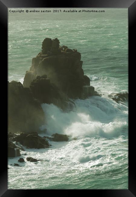 SEAS ROUGH Framed Print by andrew saxton