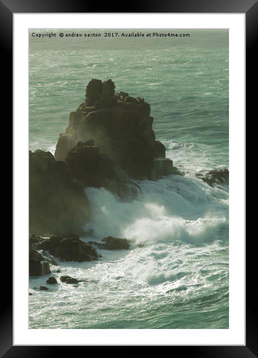 SEAS ROUGH Framed Mounted Print by andrew saxton