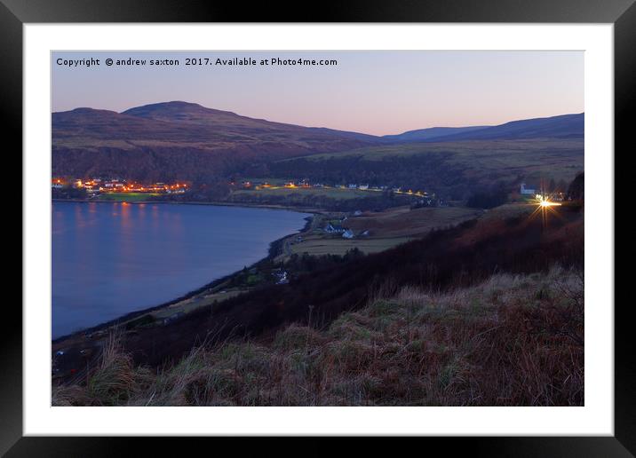 LIGHTS AND SUNRISE. Framed Mounted Print by andrew saxton