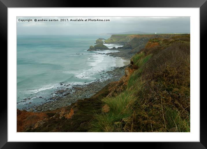 CRUMBLING CORNWALL Framed Mounted Print by andrew saxton