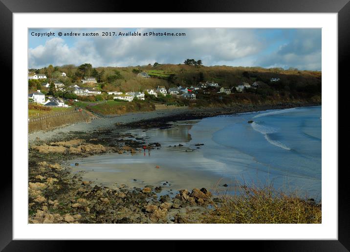 A WALK ON THE SAND Framed Mounted Print by andrew saxton