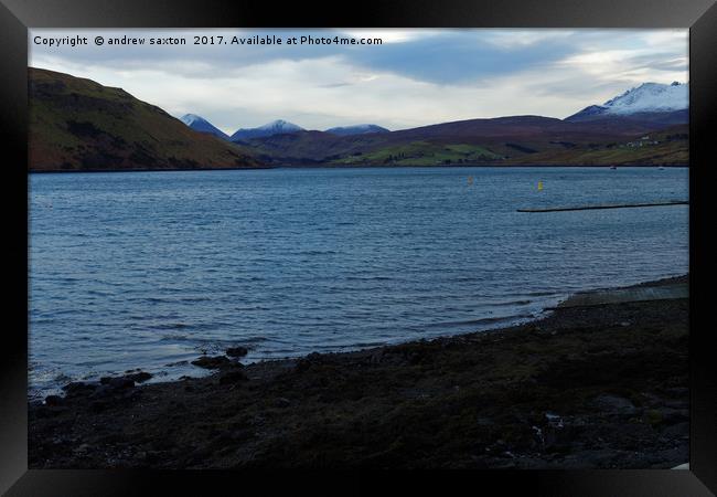 LOCH LOOKING Framed Print by andrew saxton