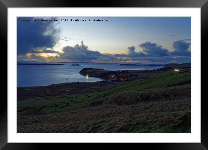 STEIN BAY IN LIGHTS Framed Mounted Print by andrew saxton