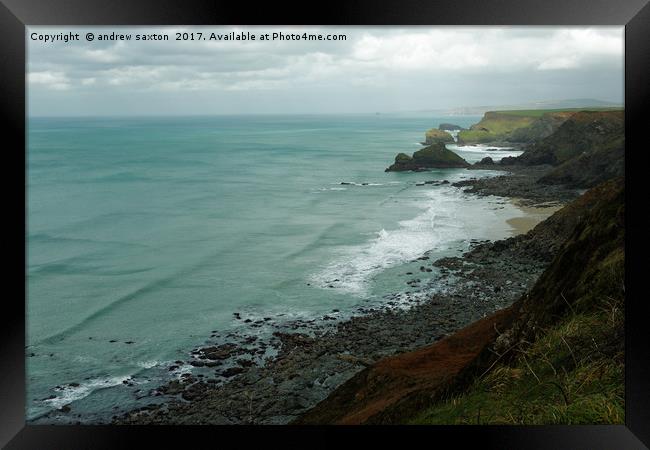 OPEN COASTLINE Framed Print by andrew saxton