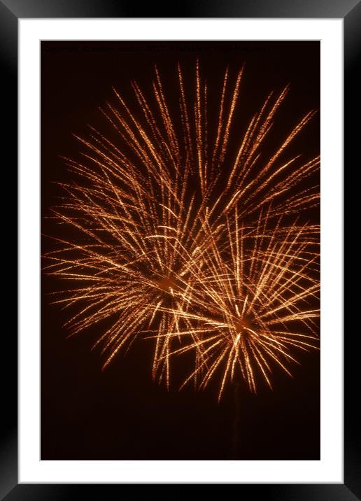 FIREWORK OPEN Framed Mounted Print by andrew saxton