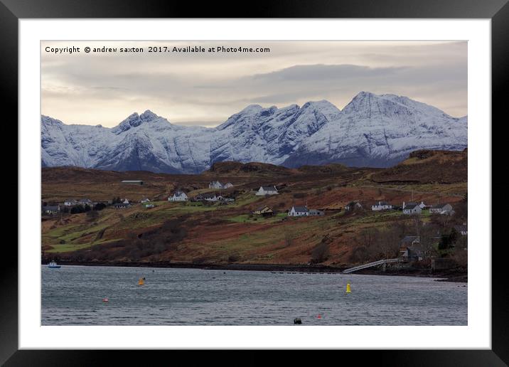 THE WHITE ON CUILLINS  Framed Mounted Print by andrew saxton