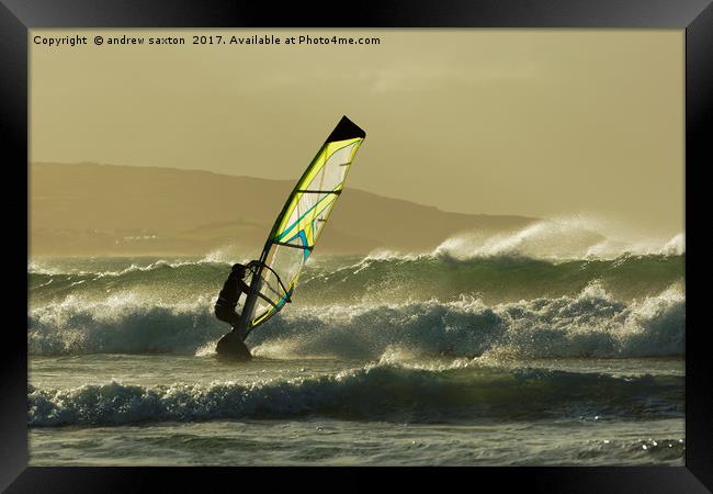 WAVE DANCING Framed Print by andrew saxton