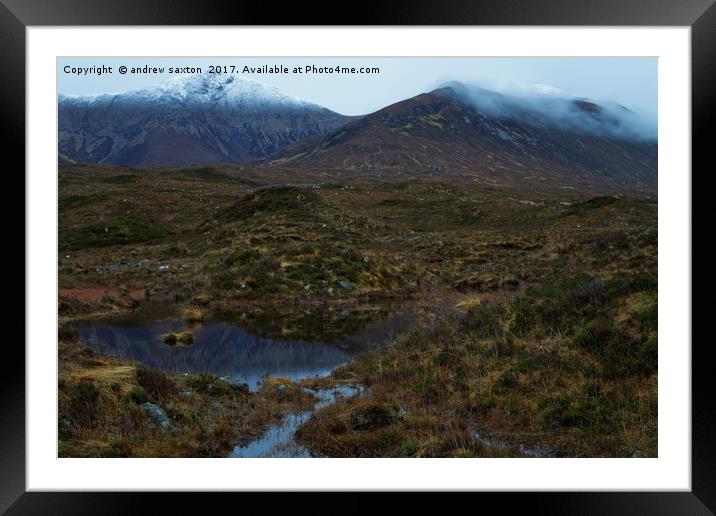 LOW CLOUD AND SNOW  Framed Mounted Print by andrew saxton