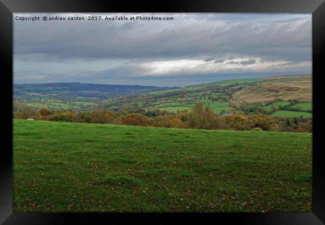 GREEN MOORS Framed Print by andrew saxton