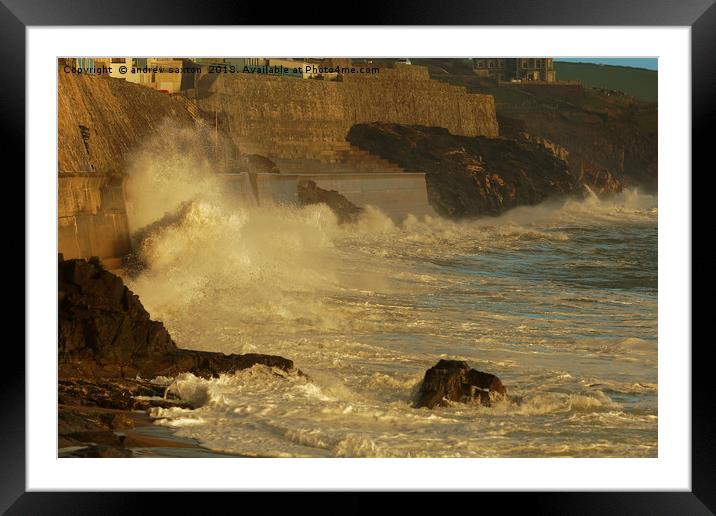 LITTLE WAVE Framed Mounted Print by andrew saxton