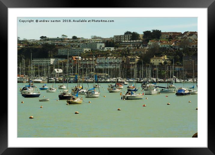 BRIXHAM BOATS. Framed Mounted Print by andrew saxton