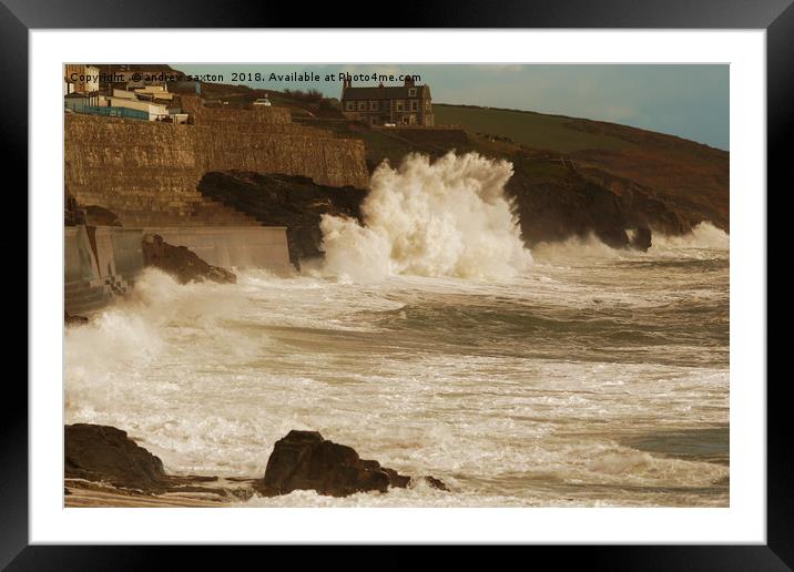 BIG WAVE Framed Mounted Print by andrew saxton