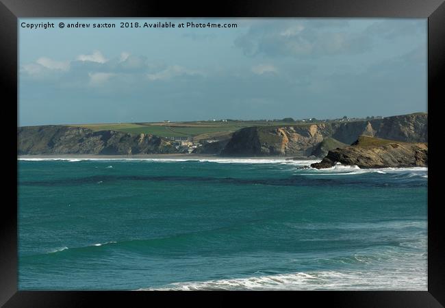 THE NEWQUAY COAST Framed Print by andrew saxton