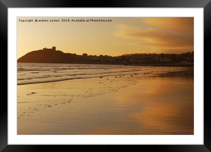 CRICCIETH CASTLE  Framed Mounted Print by andrew saxton
