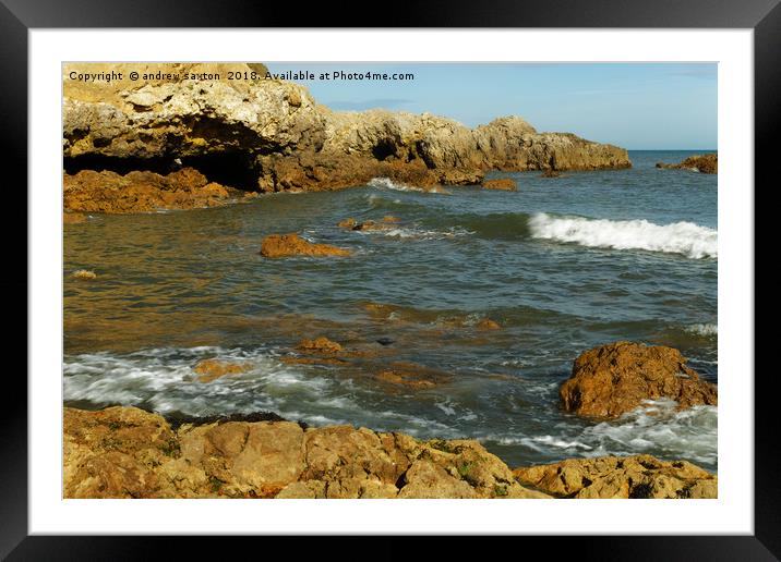 ALL ROCKY COAST Framed Mounted Print by andrew saxton