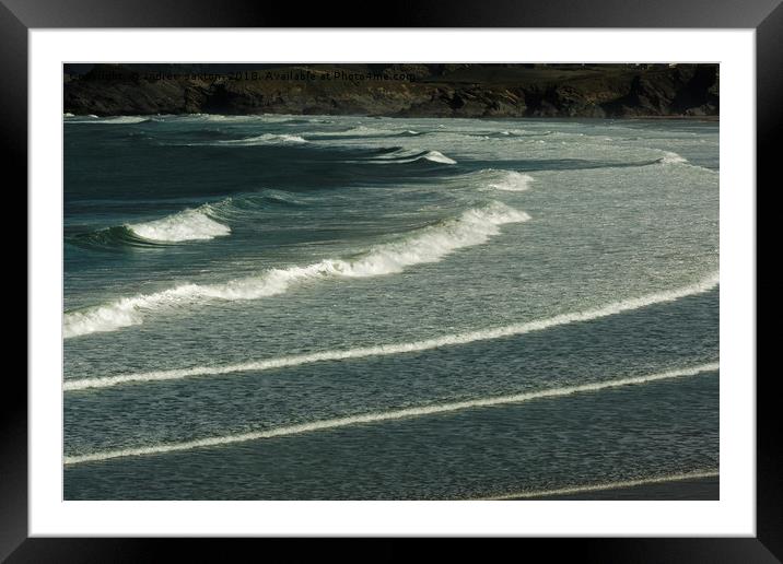 SEAS WHITE HORSES Framed Mounted Print by andrew saxton