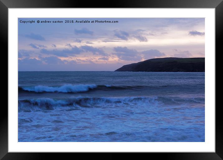 DARK SEA  Framed Mounted Print by andrew saxton