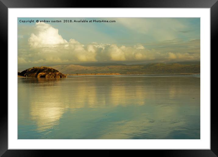 SHINNY BEACH Framed Mounted Print by andrew saxton