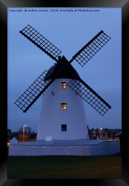 WINDY MILL Framed Print by andrew saxton