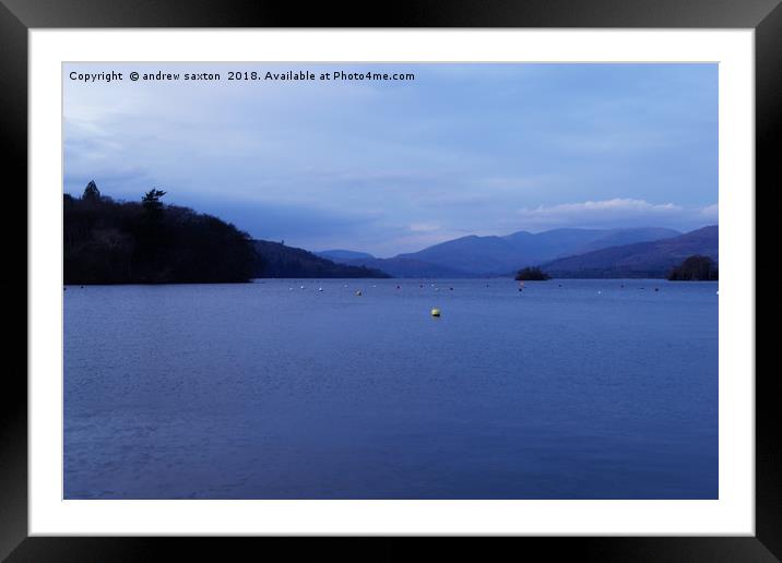 OVER THE BLUE WATERS Framed Mounted Print by andrew saxton