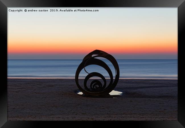 SHELL SUNSET Framed Print by andrew saxton