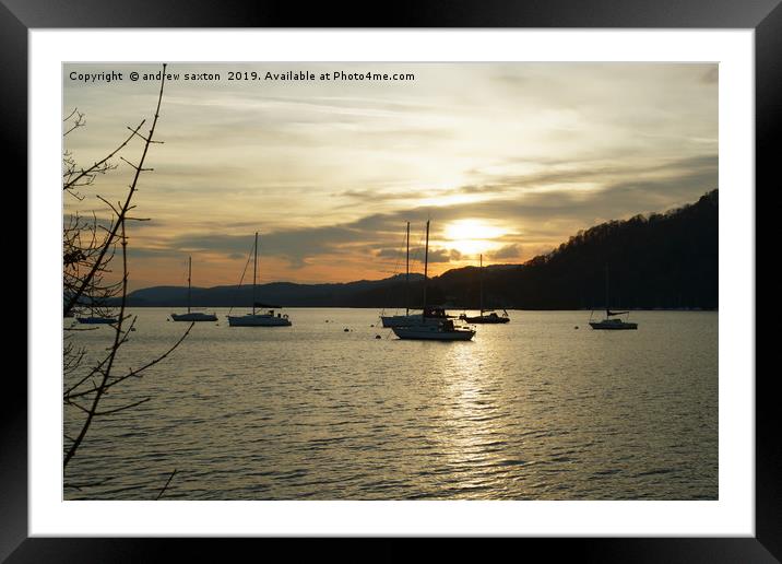 SUNSET TIME Framed Mounted Print by andrew saxton