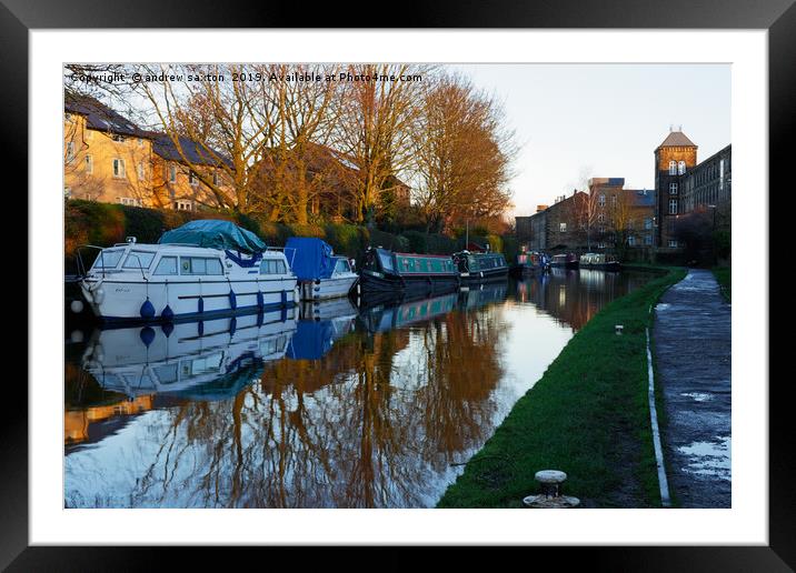 HOMES ON THE CANAL Framed Mounted Print by andrew saxton