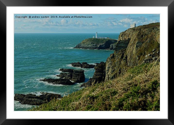 ROUGH CLIFFS Framed Mounted Print by andrew saxton