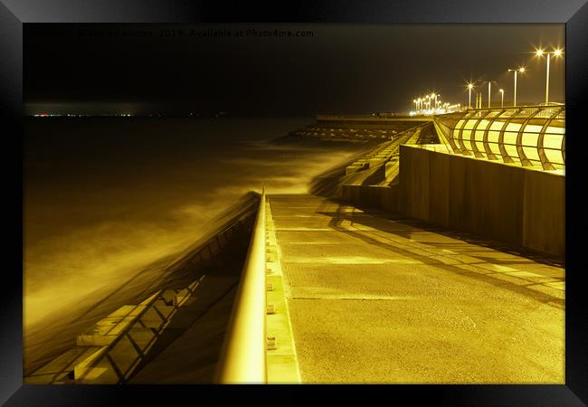 RAILINGS OF SEA  Framed Print by andrew saxton