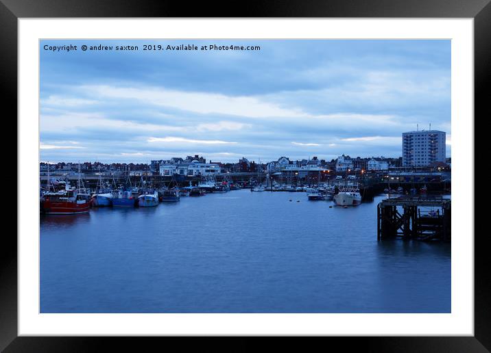 BOATS AND TRAWLERS  Framed Mounted Print by andrew saxton