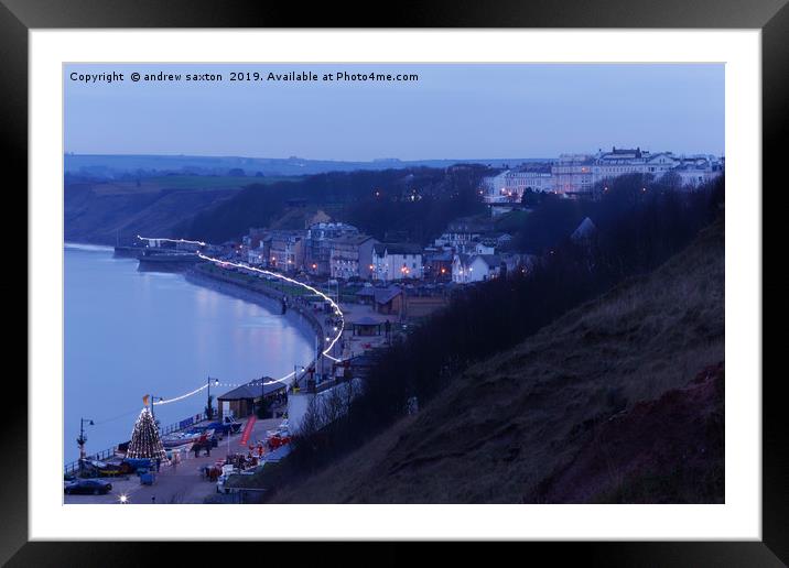 FILEY CHRISTMAS Framed Mounted Print by andrew saxton