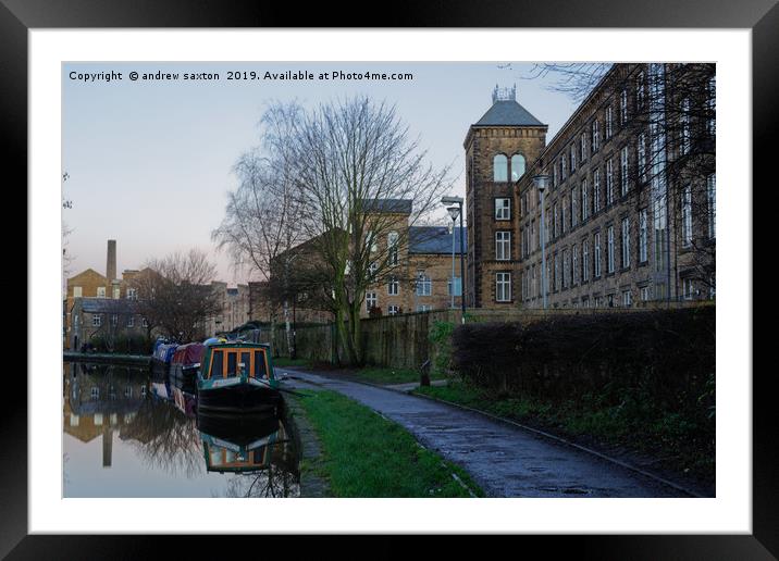 CANAL PATH Framed Mounted Print by andrew saxton