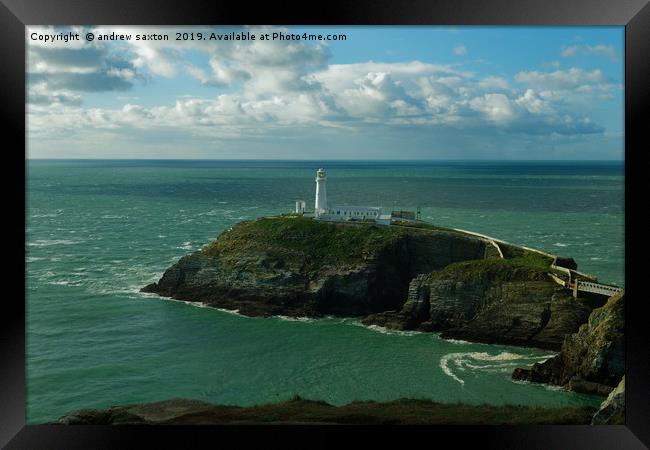 OUT AT SEA  Framed Print by andrew saxton