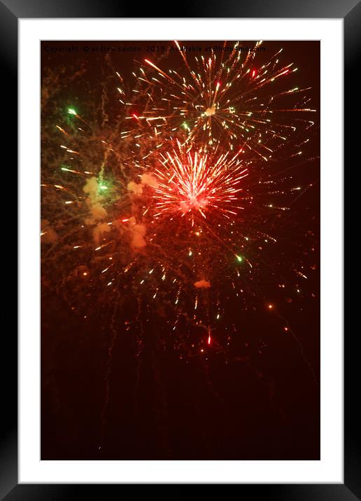DOUBLE FIREWORK Framed Mounted Print by andrew saxton
