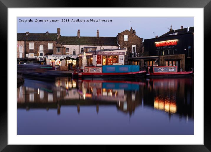 SHOPPING BARGES Framed Mounted Print by andrew saxton