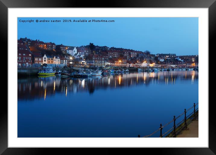 NIGHT BOATS Framed Mounted Print by andrew saxton