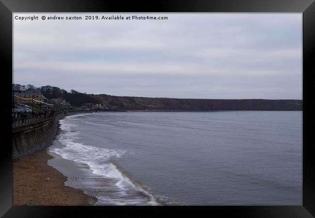 FILEY BAY Framed Print by andrew saxton